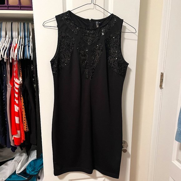 Andree Dresses & Skirts - Black mini dress with sequin top